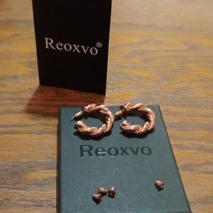 Reoxvo chunky rose gold 30mm Earrings